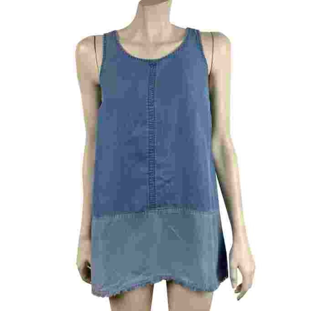 J. Jill Denim Frayed Hem Sleeveless Tunic‎